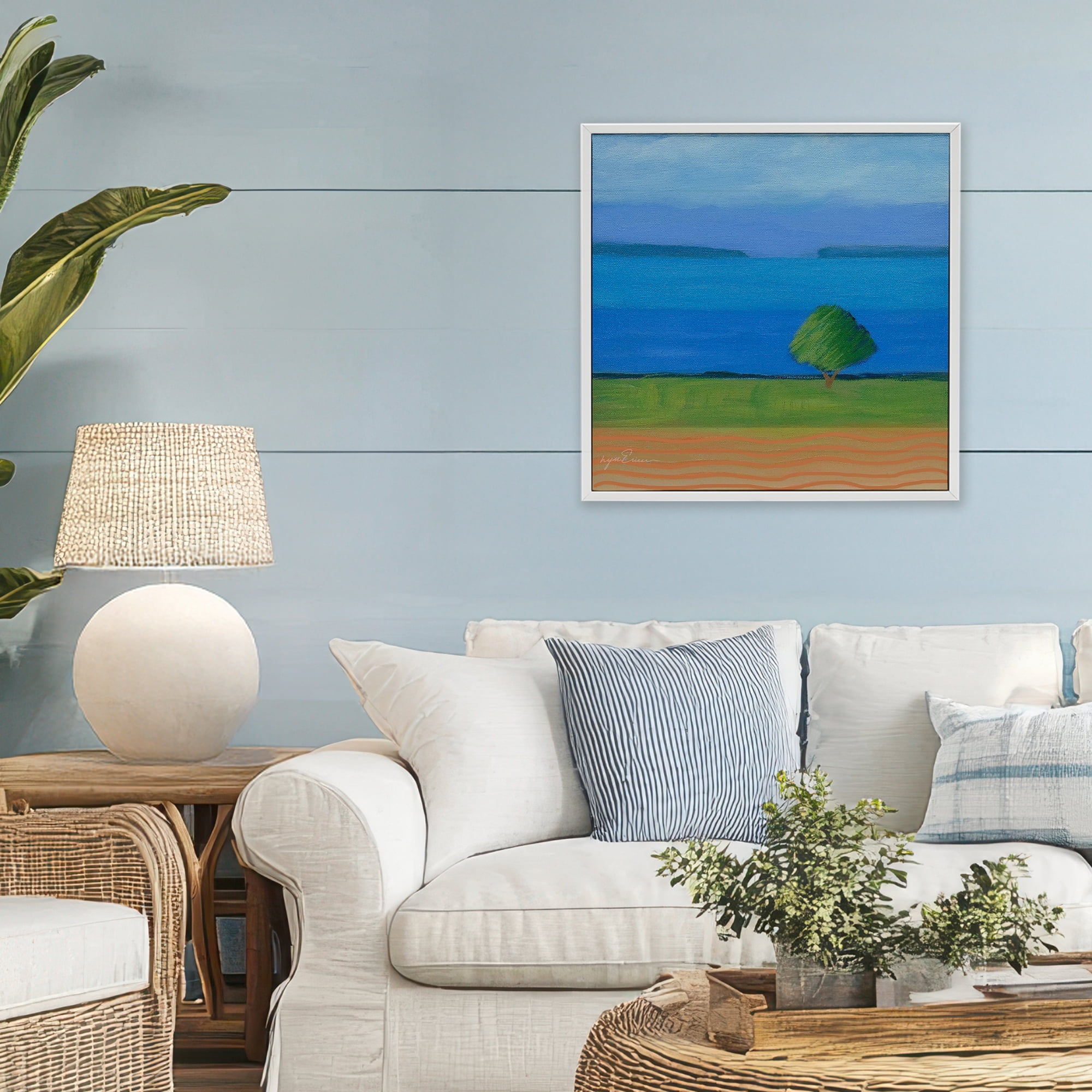 Stupell Industries Lone Tree at Spring Cove White Framed Giclee Art, design by Lynn Ericson Fine Art