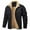 Black, variant on Patlollav Men Warm Cotton Jacket Casual Pure Color Turn-Down Collar Down Button Cardigan