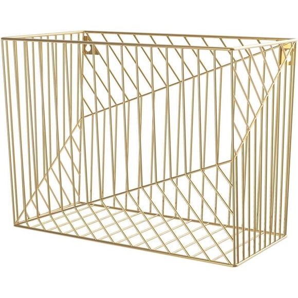 Gold Hanging File Basket - Gold