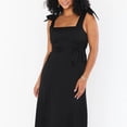 thumbnail image 3 of Vestidos elegantes de dama de honor para mujer, cuello cuadrado, volantes, vestido formal midi dividido para invitados de boda, fiesta de cóctel,, 3 of 7