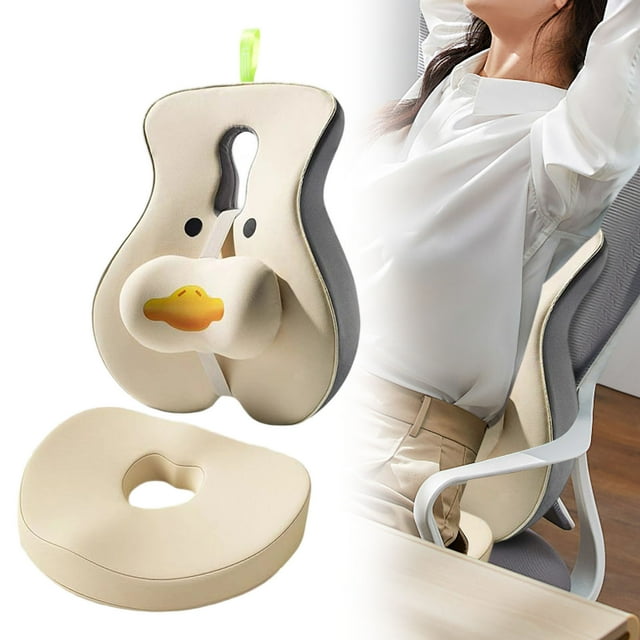 Coussin de Soutien Lombaire Coussin de Dossier Orthopédique pour Chaises Gaming Glissière Réglable Confort