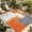 Orange Gray White, variant on Blue Purple Gray Outdoor Rug for Patio/Deck/Porch, Non-Slip Large Area Rug 5 x 7 Ft, Abstract Geometric Oil Painted Contemporary Indoor Outdoor Rugs Washable Area Rugs, Camping Rug Carpet Runner