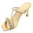 thumbnail image 2 of Gold Rhinestone Open Toe Stiletto Heel, 2 of 8