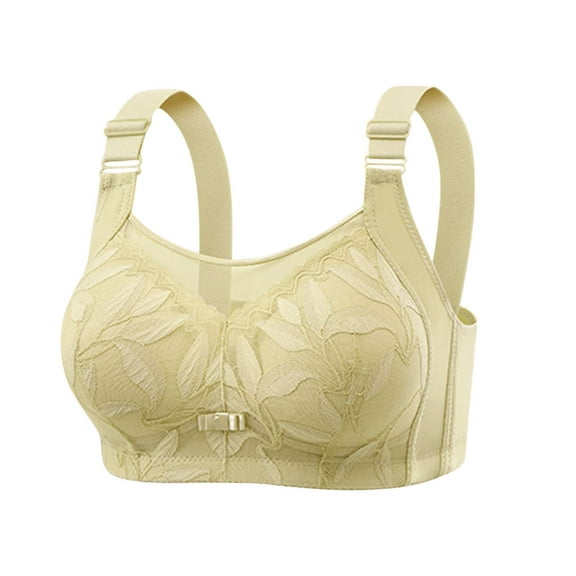 Hrsba Lace Bra,Wireless Bras for Women,Everyday Bras,Solid Color Wirefree Seamless Plus Size Large Cup Bra with Lace Details for Daily Wear