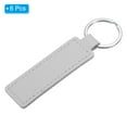 thumbnail image 3 of 4" PU Sublimation Keychain Blanks, Leather Key Fob with Rings for DIY Craft Car Key, Grey, 6 Pack, 3 of 6