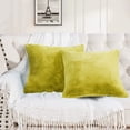 thumbnail image 4 of Home Soft Things Faux Fur Throw Pillow Cover 2 pcs Set - Lemon Curry - 20'' x 20'', 4 of 7