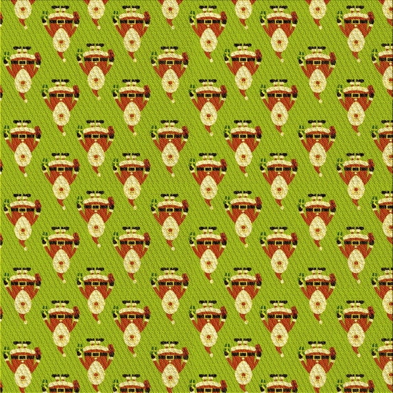 Ahgly Company Indoor Square Patterned Dark Yellow Green Area Rugs, 8' Square