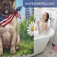 thumbnail image 6 of Independence Day Shower Curtain, 72" x 84", Watercolor U. S. Flag Cute French Bulldog Butterfly Waterproof Bathroom Curtain Washable Shower Curtain Set with 12 Hooks, 6 of 9