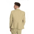 thumbnail image 3 of Men's Double Breasted Linen Suit 3 Piece Linen Suits Slim Fit Wedding Beach Casual Summer Linen Blazer Pants Suit Champagne S, 3 of 7