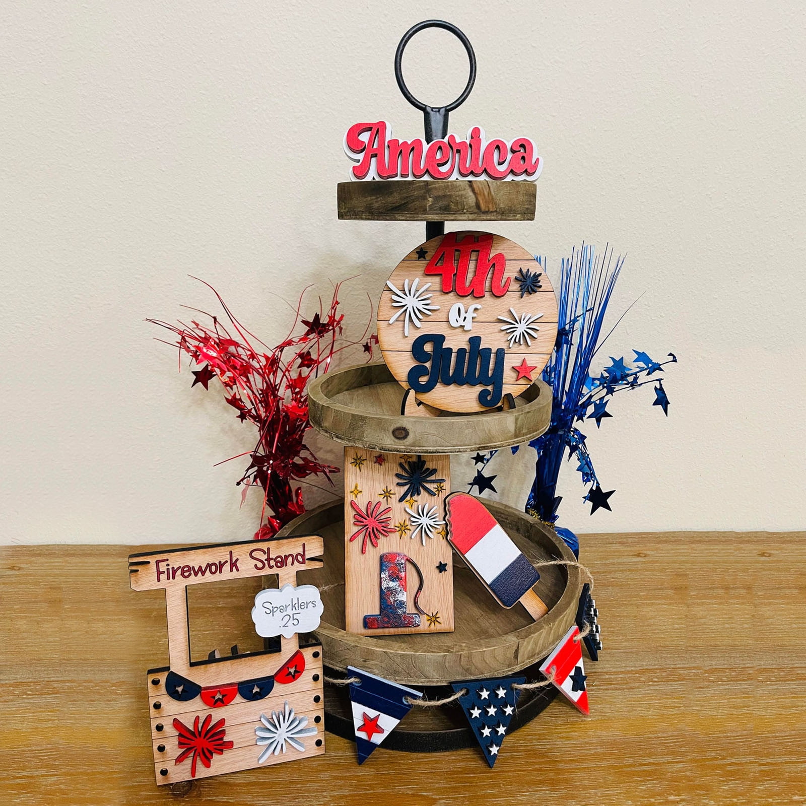 Stars and Stripes Patriotic 4th of July Gnomes Tiered Tray Decor Mini Sign 4th of July Decor 4th of July 4th of July Sign 3D sign