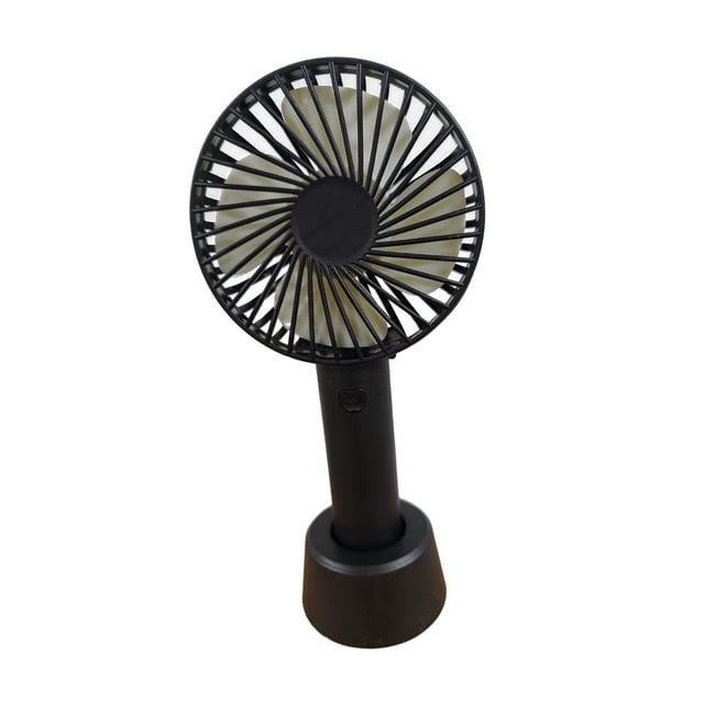 Mini ventilador de refrigeración, pequeño ventilador eléctrico personal recargable por USB, 3 velocidades, portátil Negro
