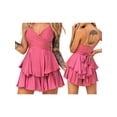 thumbnail image 2 of Women Jumpsuit, Sleeveless Jumpsuit V Neck Backless Tie-up Layered Solid Summer Bodysuit Clubwear, 2 of 9