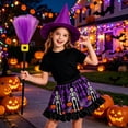 thumbnail image 2 of G`irls Halloween Skeleton Print Tutu Skirt Outfit Set, Witch Hat and Broom Accessory Pack for K_ids Party Dress Up, 2 of 6