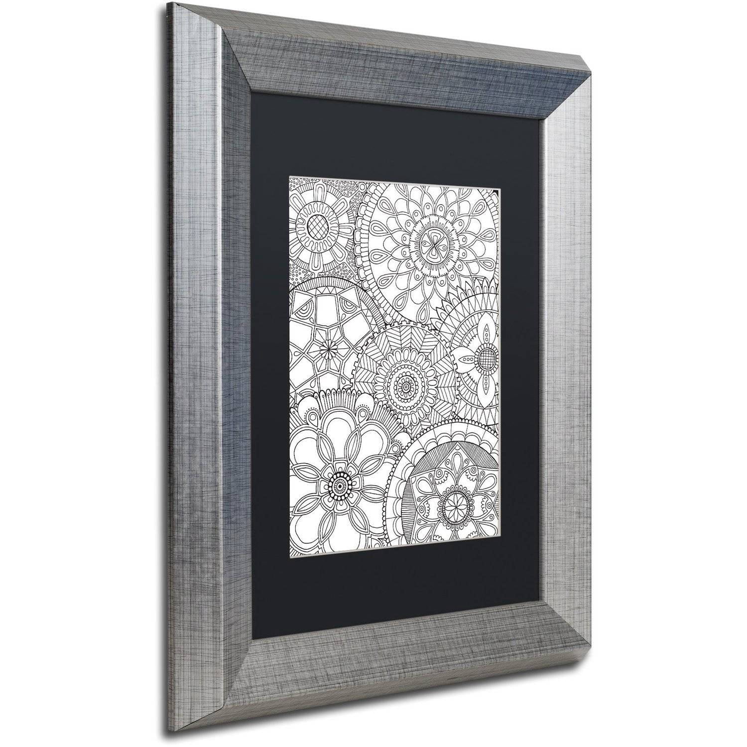 Trademark Fine Art "Family Mandalas" Canvas Art by Hello Angel, Black Matte, Silver Frame