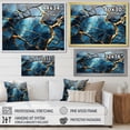 thumbnail image 4 of Designart "Marble Mosaic Agate in Gold and Blue Tones I" Fractal Framed Wall Art Decor - Modern Gold Abstract Entryway Framed Wall Art, 4 of 6