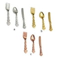 thumbnail image 4 of kurtrusly 3 Pieces Tableware Model Mini Lovely Size 1/12 Kitchen Spoon Early Educational Imitation Cutlery Children Baby Kids Using Gold, 4 of 7