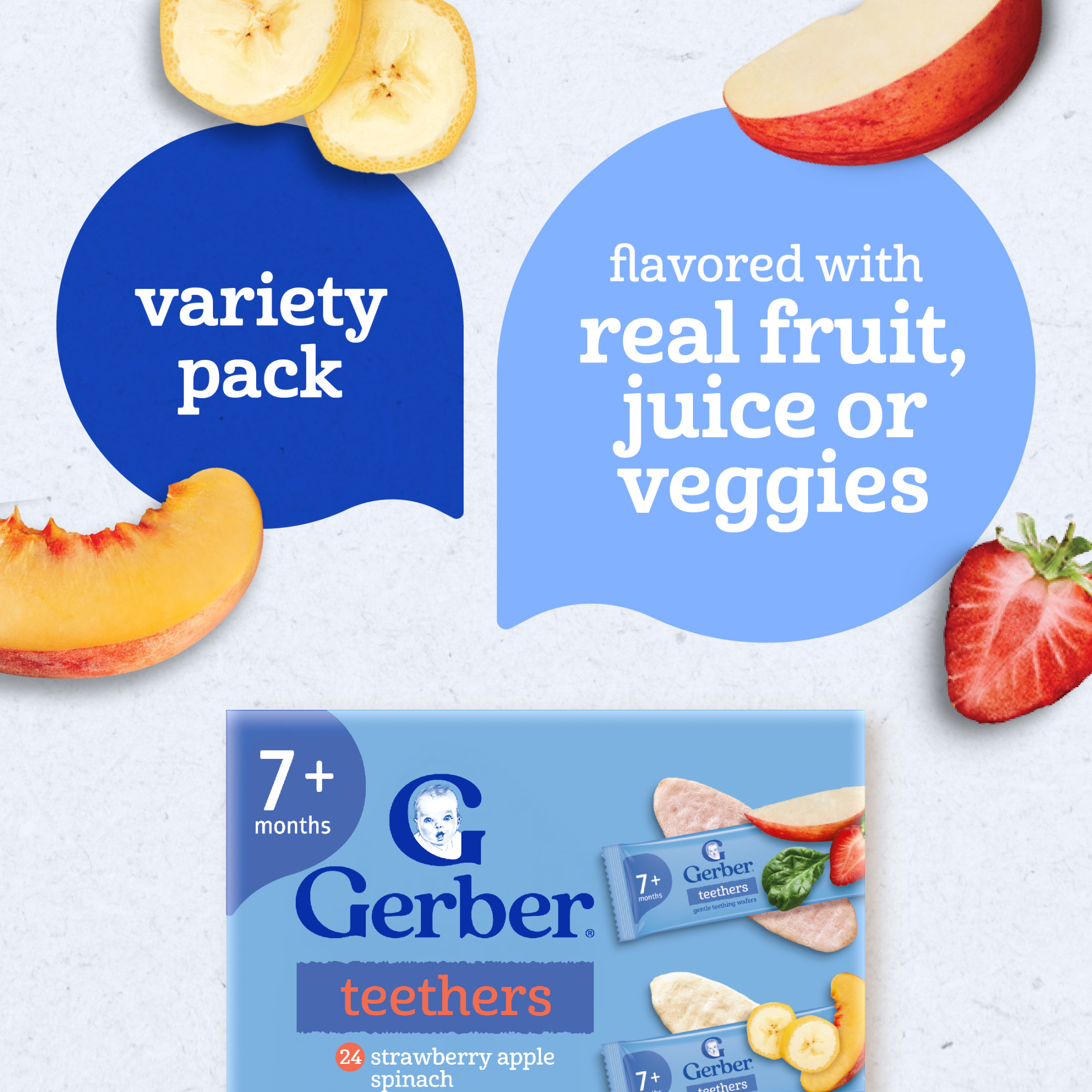Galletas para la dentición Gerber Gentle, paquete variado para bebés, caja de 72 piezas 3