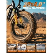 ESKUTE M300F Full Suspension Electric Bike, 20 Fat Tire Ebike, 48V 20.8Ah Removable Battery, 1200W Peak Motor, 7-Speed, Up to 80 Miles, Black, UL2849