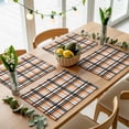 thumbnail image 5 of Orange Black Plaid Placemats for Dinning Table Set of 6, Farmhouse Orange Black Checkered Burlap Kitchen Place Mats Waterproof Cloth Table Mats, Indoor Outdoor Placemats Easy Clean Dinner Decor, 5 of 8