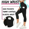 thumbnail image 4 of FITTOO Women's Capri Leggings with Pockets Ruched Butt Lifting Yoga Pants Female, 4 of 6