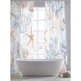 thumbnail image 5 of Beach Coastal Sheer Curtains 96 Inch Length 2 Panels Set, Nautical Summer Starfish Coral Sea Voile Window Treatment Semi Sheer Long Curtains Drapes for Bedroom/Living Room/Kitchen 52"x96"x2, 5 of 7