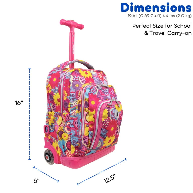 J World Lollipop Kids Rolling Backpack with Lunch Bag - Candy Buttons