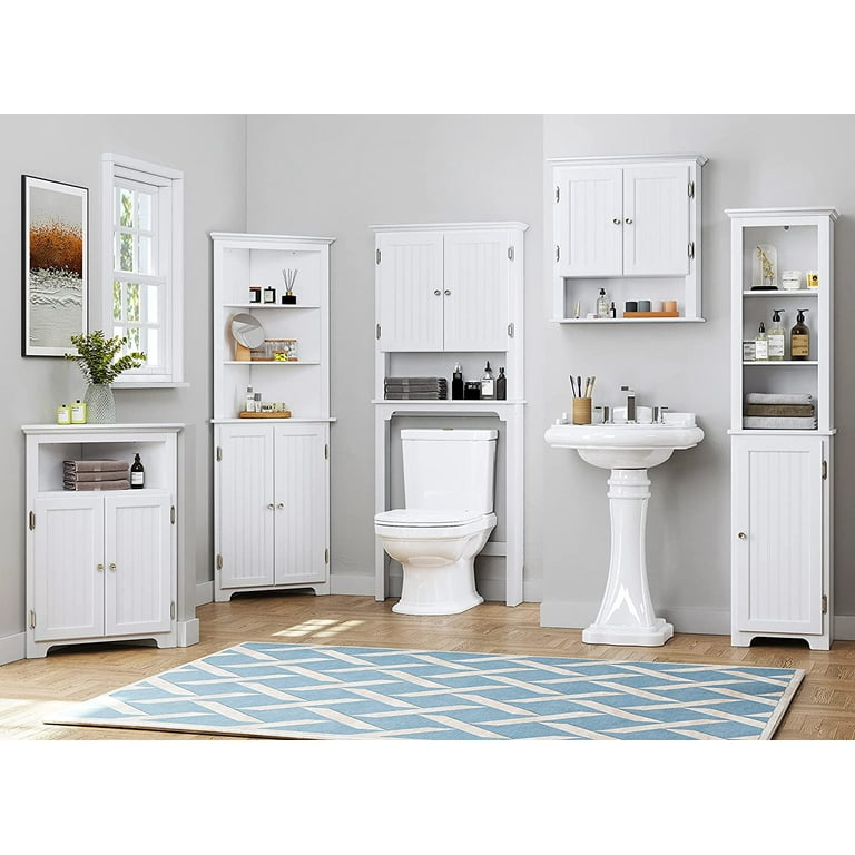 Bathroom Storage over the Toilet, Bathroom Cabinet Organizer with  Adjustable Shelves and Double Doors, Wood Bathroom Space Saver, White –  Built to Order, Made in USA, Custom Furniture – Free Delivery