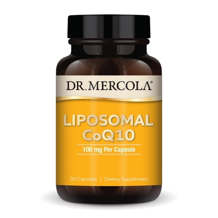 Dr. Mercola, Liposomal Ubiquinol CoQ10 Dietary Supplement, 30 Servings (30 Capsules), Supports Brain and Cardiovascular Health, Non GMO, Soy-Free, Gluten Free