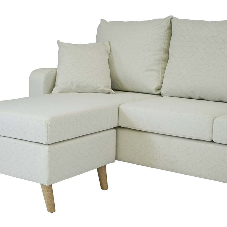 Madison mid century modern fabric small space on sale sectional sofa with reversible chaise