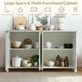thumbnail image 2 of Haverchair 4-Door Fluted Buffet Storage Cabinet, Modern Wave Fluted Sideboard Buffet Cabinets with Storage & Adjustable Shelf, Accent Console Table Credenza for Living Room Kitchen Entryway, 2 of 8