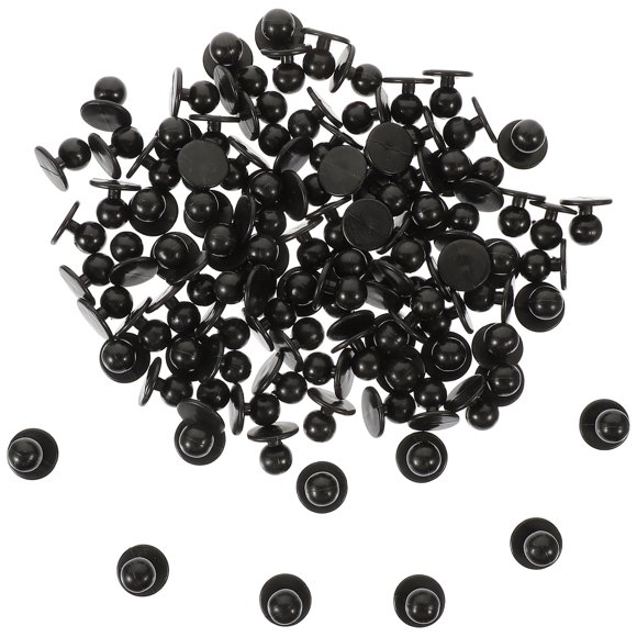 OULII 100Pcs Creative Clothes Buttons Black Button Replacement For Work Uniforms