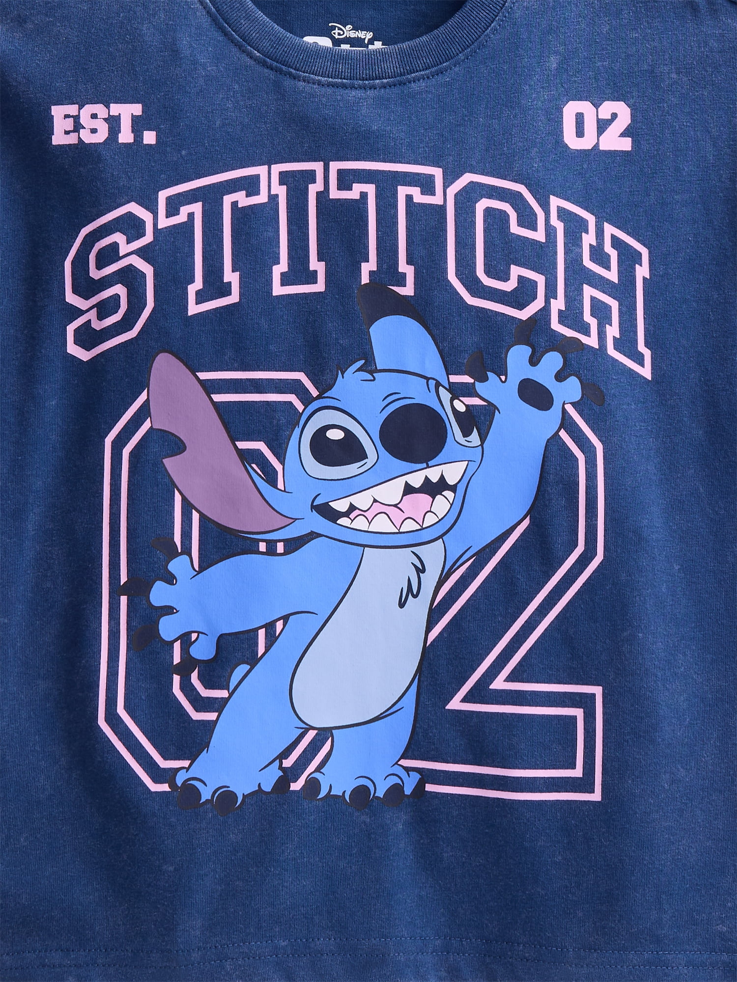 Lilo and Stitch Girls Stitch and Angel Mineral Wash Graphic T-Shirt, Sizes 4-16