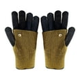 thumbnail image 2 of Color Block Winter Knit Gloves - Women's Warm Wool Touchscreen Mittens, Cold-Weather Cycling Gloves Two-Tone Outdoor Fashion Accessories, 2 of 5