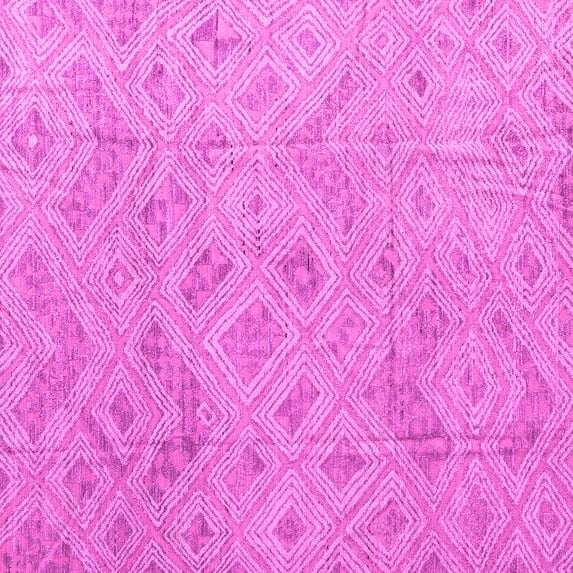 Ahgly Company Indoor Square Abstract Pink Modern Area Rugs, 5' Square