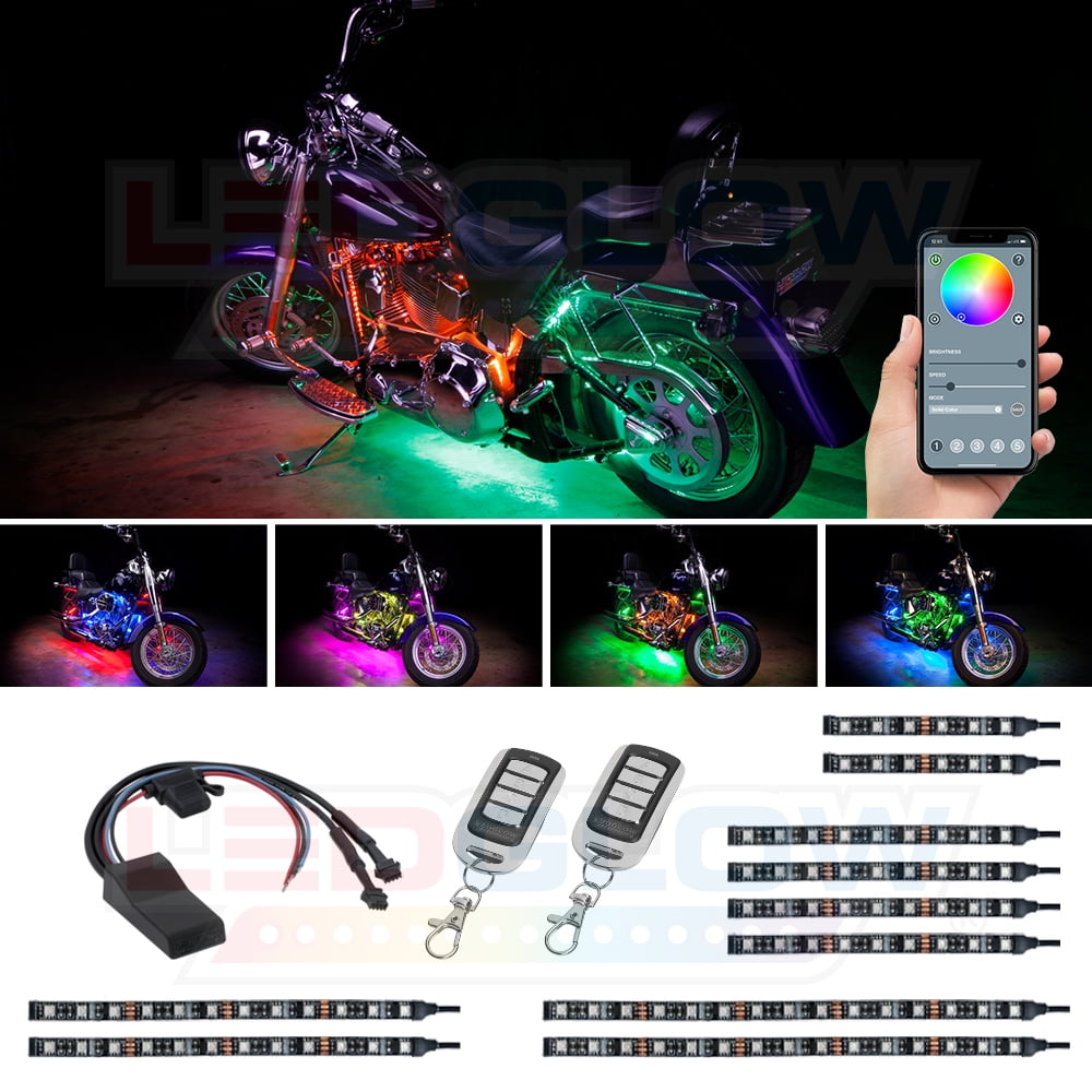 18 Color 5050 SMD RGB Led American IronHorse Motorcycle 16pc Led Pod Light Kit