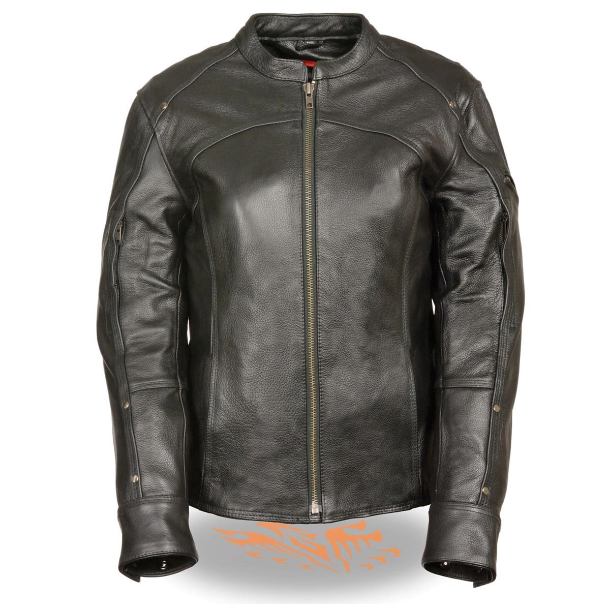 Milwaukee Leather Womens 3 4 Length Vented Black Motorcycle Jacket With