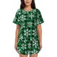 thumbnail image 1 of Balery Christmas Pattern At Buffalo Plaid Conjunto de Pijama para Mujer con Estampado, Dos Piezas de Manga Corta y Shorts, Ropa de Dormir Suave con Cuello Redondo y Bolsillos-3X-Large, 1 of 6