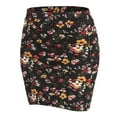 thumbnail image 1 of Doublju Women's Basic Stetch Knit Bodycon Mini Skirt BLACKFLOWER M, 1 of 3