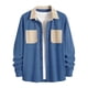 thumbnail image 5 of pstuiky camisa de manga larga para hombre, Chaqueta tipo cárdigan de manga larga con solapa y bloques de color para hombre Tops casuales para hombres l, 5 of 5