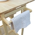 thumbnail image 3 of Moveable Kitchen Storage Cart, Kitchen Storage Cart on Wheels, Natural PKWQ734WD-1 FCH Square Solid Wood Folding Dining Cart with 2 Free Stools, 3 of 5