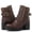 Brown-21YY16, variant on Globalwin Combat Boots For Women Low Heel Black Ankle Boots 7.5M