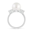 thumbnail image 2 of ANGARA South Sea Cultured Pearl Bypass Ring with Diamond Trio in Platinum for Women | June Birthstone, Birthday, Anniversary, Jewelry Gift for Women | Pearl Ring, 2 of 8