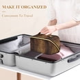 thumbnail image 3 of FORMRS Makeup Bag Travel Cosmetic Organizer for Women Fold Flat Zipper Pouch with Handle, Wood Grain, 3 of 8