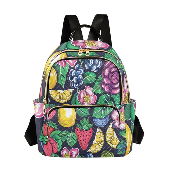 Fruit Flowers Leaves Travel Laptop Backpack Casual Daypack Lightweight Bookbag Compartment for Business