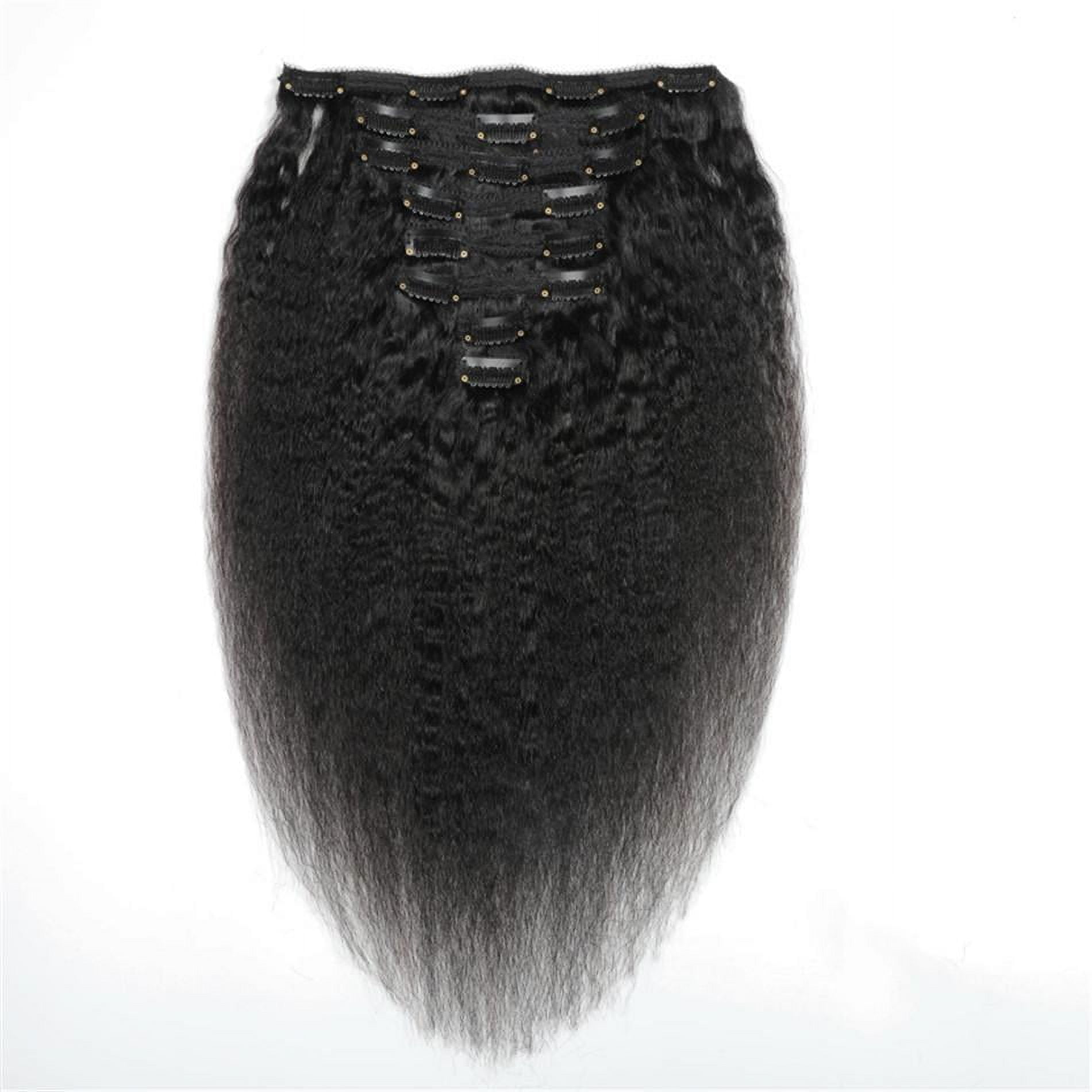 Afro Kinky Straight Hair Clip In Human Hair Extensions 8 Pcs/Set Clip On Hair Extension Brazilian Remy Hair Pieces Clip Ins Extensions 14-26 Inches