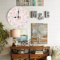 thumbnail image 5 of 10-Inch Silent Wooden Wall Clock, " Pastel Pink Blue Yellow Abstract Wall Clock Home Decor "  Silent Non-Ticking Clock, Battery Operated (AA Batteries Not Included), Artistic Home Decor, 5 of 9