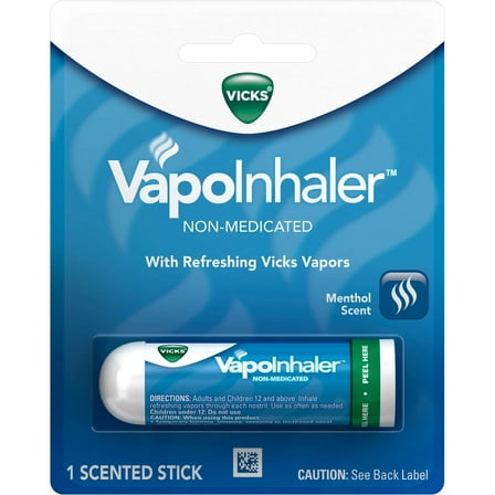 Vicks VapoInhaler, Non-Medicated, Menthol Vapor .007 oz (Pack of 2)