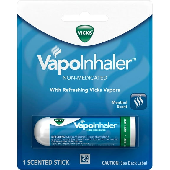 Vicks VapoInhaler, Non-Medicated, Menthol Vapor .007 oz (Pack of 2)
