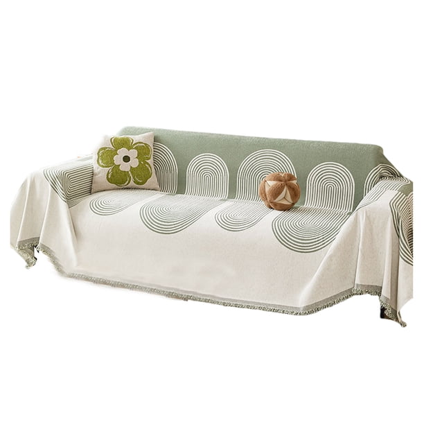 Funda de sofá de tela de chenilla Yuarrent Decoración del hogar verde 180*180cm