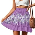 thumbnail image 2 of Cavosen Plus Size Skirt Elastic Waist Mini Skirts A Line Floral Short Skirts Elegant Cute Workout Club Skirt, 2 of 7